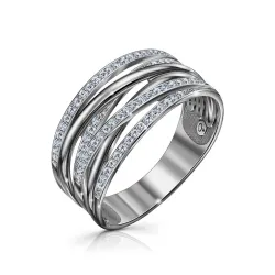 Inel din aur alb cu Cubic Zirconia Incolor