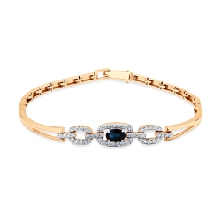 Brățară din aur roșu cu pietre Diamant, Safir
