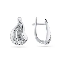 Cercei din aur alb cu Cubic Zirconia Incolor