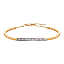 Brățară din aur roșu cu pietre Cubic Zirconia Incolor