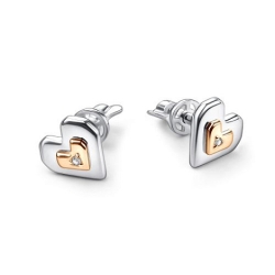 Серьги Пусеты из серебра с камнями Бриллиант