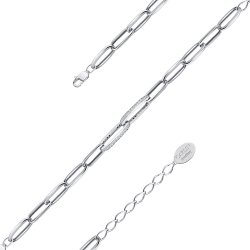 Brățară din aur alb cu pietre Cubic Zirconia Incolor
