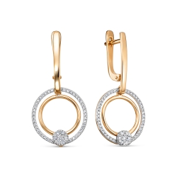 Cercei Suspendați din aur roșu cu pietre Diamant