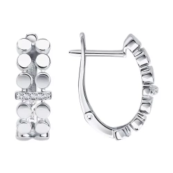 Cercei din aur alb cu pietre Diamant