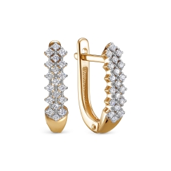 Cercei din aur roșu cu pietre Diamant