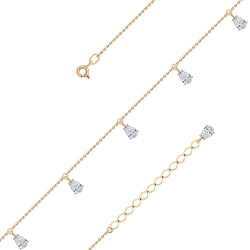 Brățară p/u Picior din aur roșu cu Cubic Zirconia Incolor