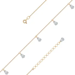 Brățară p/u Picior din aur roșu cu Cubic Zirconia Incolor