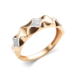 Inel din aur roșu cu Cubic Zirconia Incolor