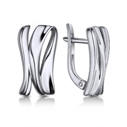 Cercei din aur alb fără pietre