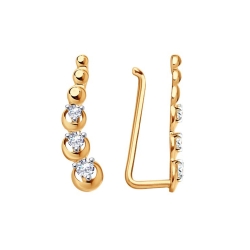 Cercei din aur roșu cu pietre Cubic Zirconia Incolor