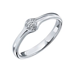 Inel din aur alb cu pietre Diamant
