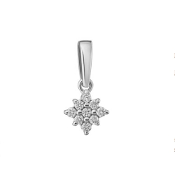 Pandantiv din aur alb cu pietre Diamant