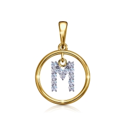 Подвеска из красного золота с камнями Фианит