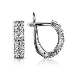 Серьги из серебра с камнями Фианит