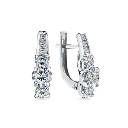 Cercei din aur alb cu Cubic Zirconia Incolor
