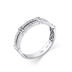 Inel din aur alb cu pietre Diamant