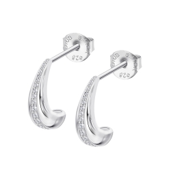 Cercei Pusete din argint  cu pietre Cubic Zirconia Incolor