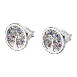 Cercei Pusete din argint cu Cubic Zirconia Multicoloră, Sidef Alb