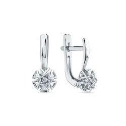 Серьги из белого золота с камнями Бриллиант