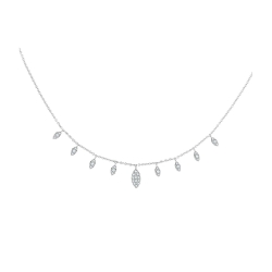 Колье из белого золота с камнями Бриллиант