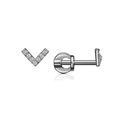 Cercei Pusete din argint  cu pietre Cubic Zirconia Incolor