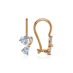 Cercei p-u copii din aur roșu cu Cubic Zirconia Incolor
