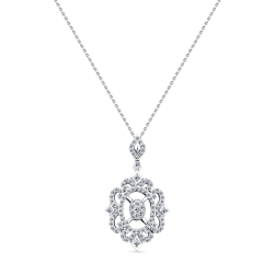 Colier din aur alb cu pietre Diamant