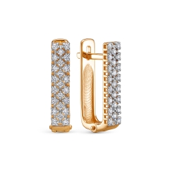 Cercei din aur roșu cu pietre Diamant