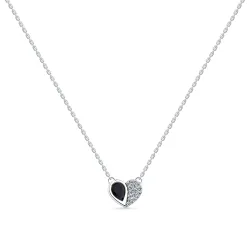 Colier din aur alb cu Diamant, Safir