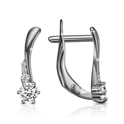 Cercei p-u copii din argint  cu pietre Cubic Zirconia Incolor