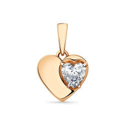 Pandantiv din aur roșu cu pietre Cubic Zirconia Incolor