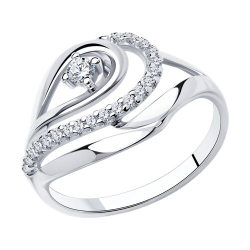 Inel din argint  cu pietre Cubic Zirconia Incolor