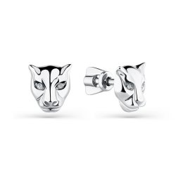 Cercei Pusete din aur alb cu pietre Cubic Zirconia Incolor