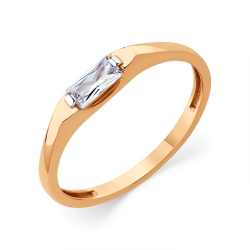Inel din aur roșu cu Cubic Zirconia Incolor