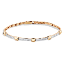 Brățară din aur roșu cu pietre Diamant