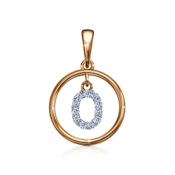 Подвеска из красного золота с камнями Фианит