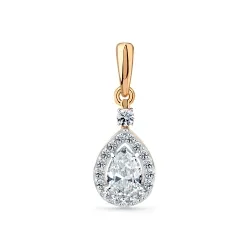 Pandantiv din aur roșu cu Cubic Zirconia Incolor
